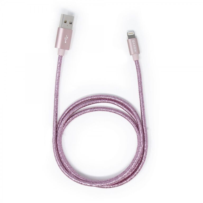 Metallic Nylon Braided Lightning Cable (Rose Gold)