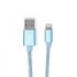 Metallic Nylon Braided Lightning Cable (Blue)