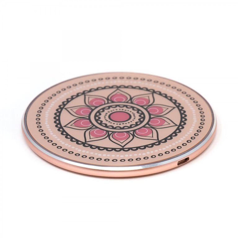 Wireless Charging Pad—(Rose Gold) with Floral Design