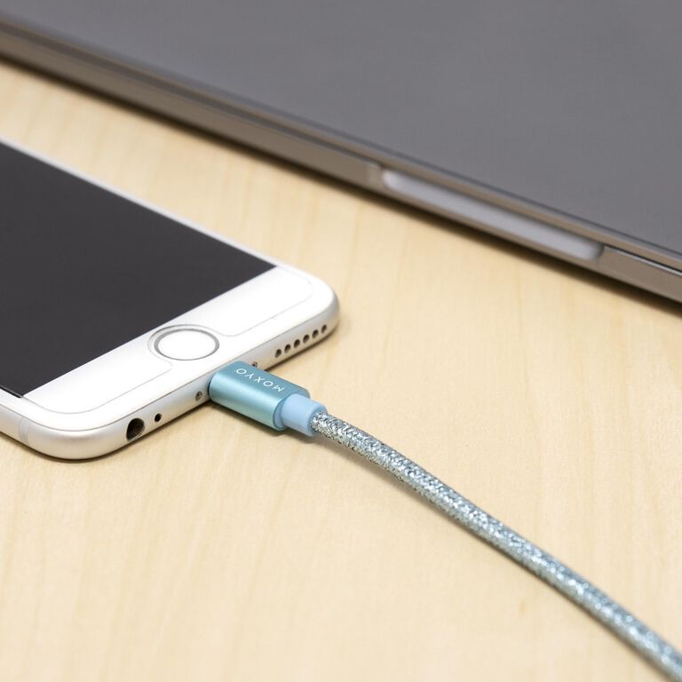 Metallic Nylon Braided Lightning Cable (Blue)
