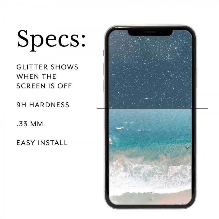 Showtime Glitter Glass (Blue) for Apple iPhone X