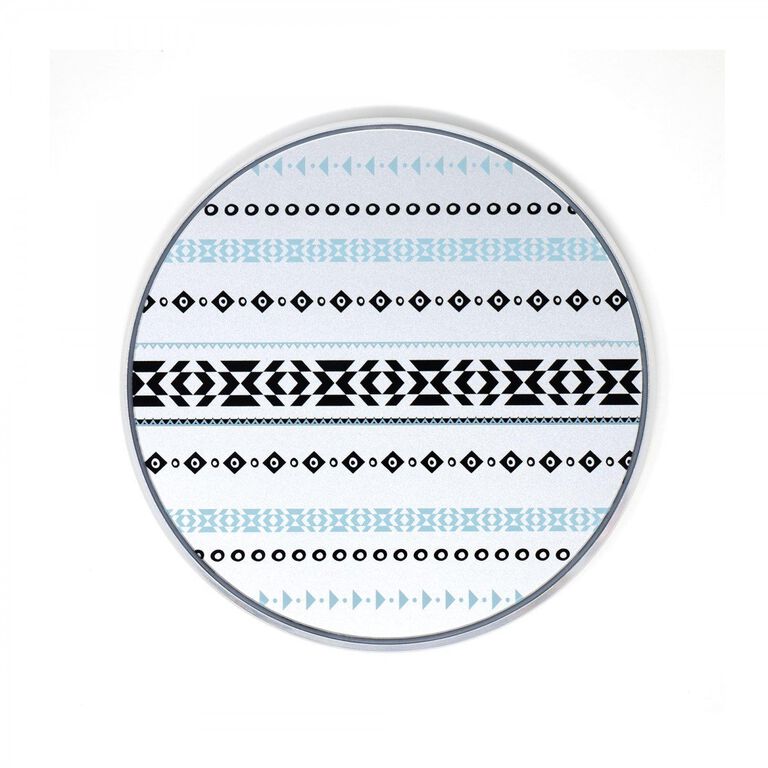 Wireless Charging Pad—(Silver) with Geometric Pattern
