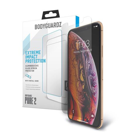 Apple iPhone Xs BodyGuardz® Pure® 2 Premium Glass Screen Protector, , large