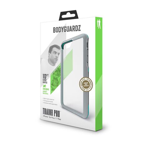 BodyGuardz Trainr Pro Case with Unequal Technology (Gray/Mint) for Apple iPhone 6/6s/7/8 Plus, , large