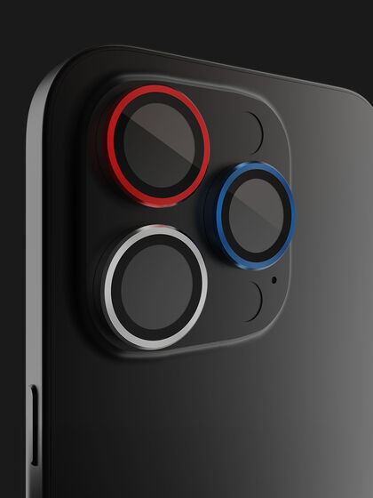 BodyGuardz Apex iPhone 14 Pro/14 Pro Max Camera Protector,Olympic (Red/White/Blue), , large