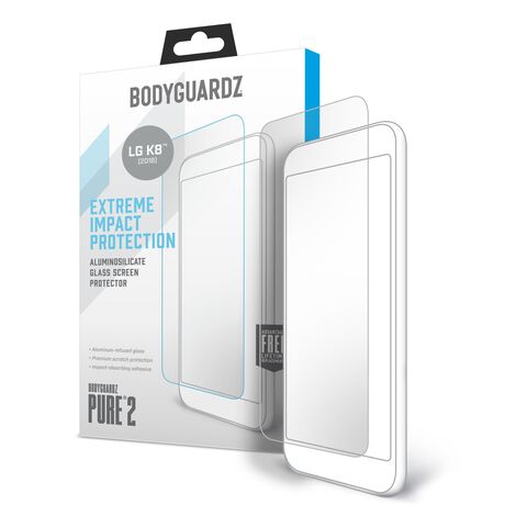 LG K8+ (2018) BodyGuardz Pure® 2 Premium Glass Screen Protector, , large