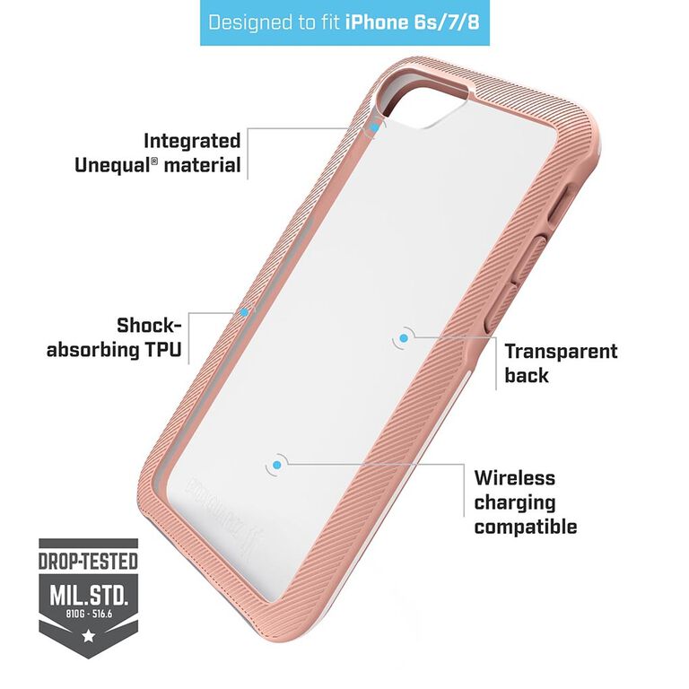 BodyGuardz Trainr Case with Unequal Technology (Rose Gold/White) for Apple iPhone SE (2nd Gen) / iPhone 8 / iPhone 7, , large