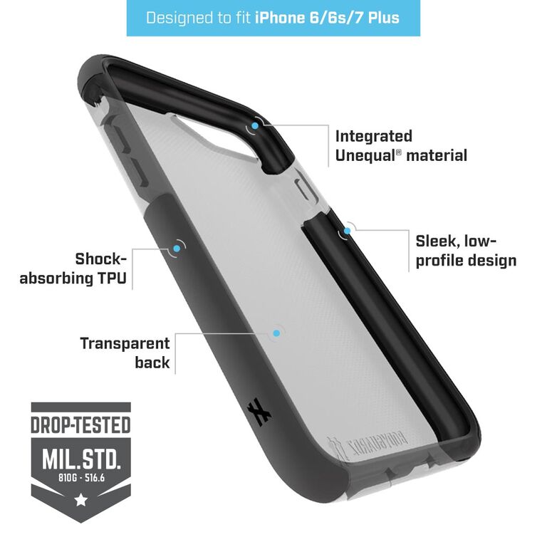 BodyGuardz Ace Pro Case featuring Unequal (Smoke/Black) for Apple iPhone 6 Plus / 6s Plus / 7 Plus / 8 Plus, , large