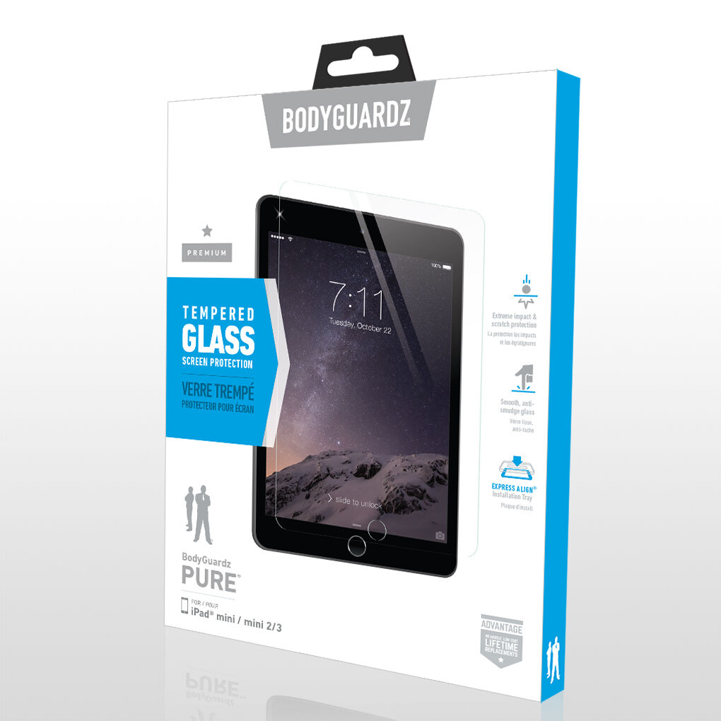Mini 2//3 Bodyguardz Screenguardz Tempered Glass Screen Protector Ipad Mini