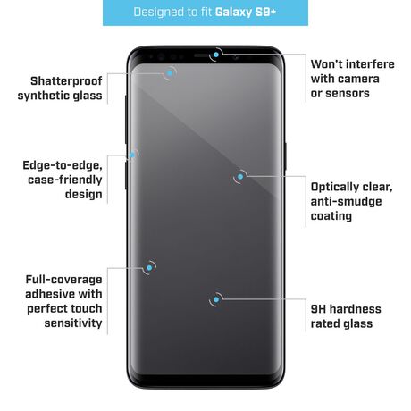 Samsung Galaxy S9+ PRTX® Shatterproof Synthetic Glass Screen Protector, , large