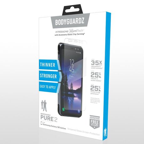 Samsung Galaxy S8 Active BodyGuardz Pure® 2 Premium Glass Screen Protector, , large