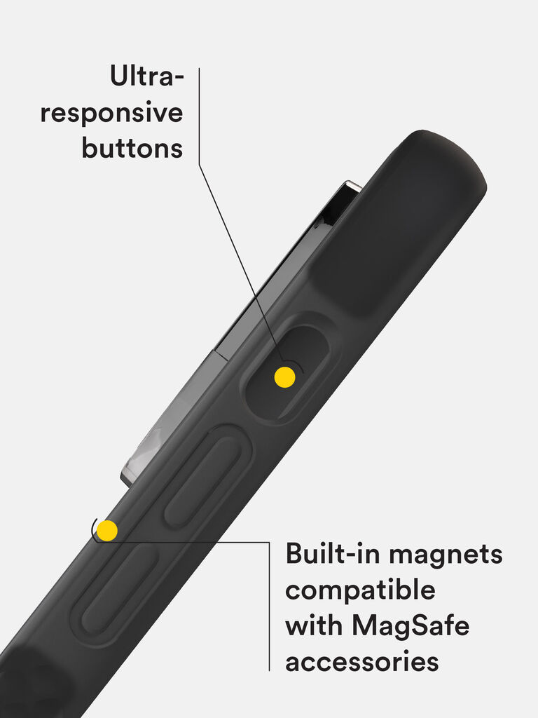 iPhone 14 Pro / Pro Max / 14 / 14 Plus Case: Impact Black (MagSafe)