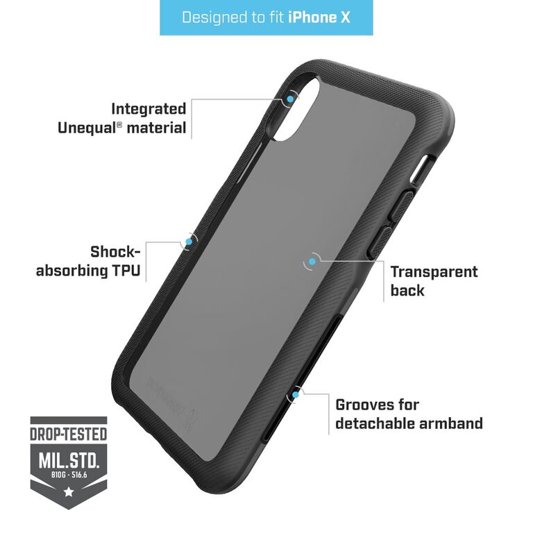 BodyGuardz Trainr Pro Case with Unequal Technology (Black/Gray) for Apple iPhone X/Xs, , large