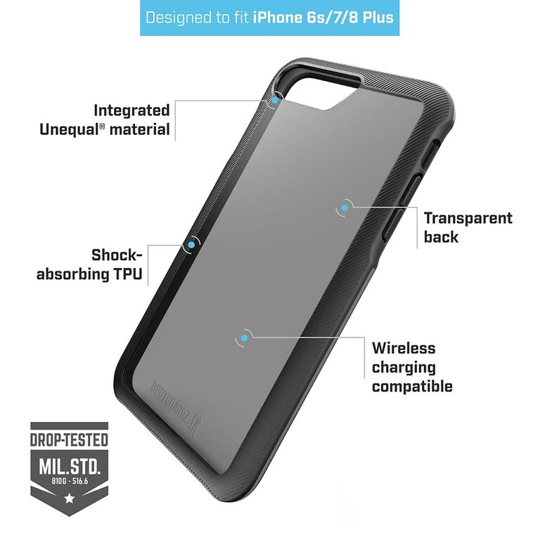 BodyGuardz Trainr Pro Case with Unequal Technology (Black/Gray) for Apple iPhone 6/6s/7/8 Plus, , large