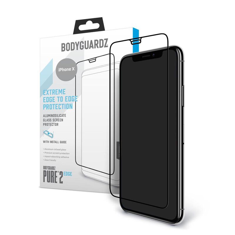Apple iPhone X BodyGuardz® Pure® 2 Edge Premium Glass Screen Protector