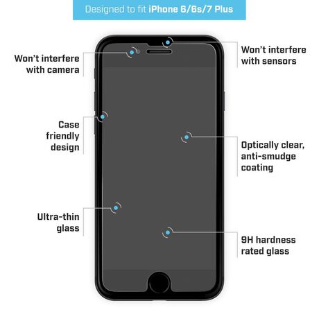 Apple iPhone 7 Plus BodyGuardz Pure® 2 Premium Glass Screen Protector, , large