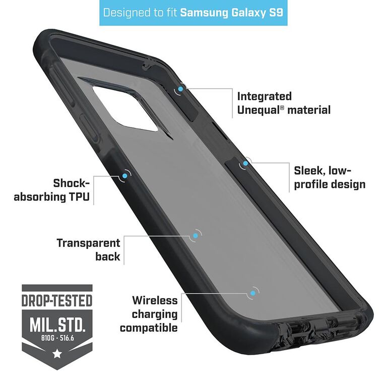 BodyGuardz Ace Pro Case featuring Unequal (Smoke/Black) for Samsung Galaxy S9, , large
