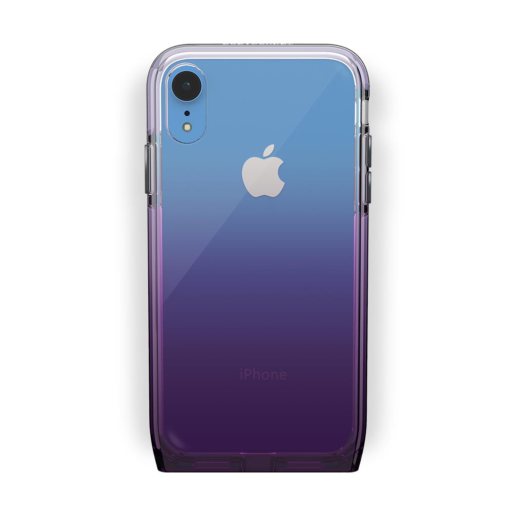 iPhone Xr Blue with Harmony Amethyst Clear Case