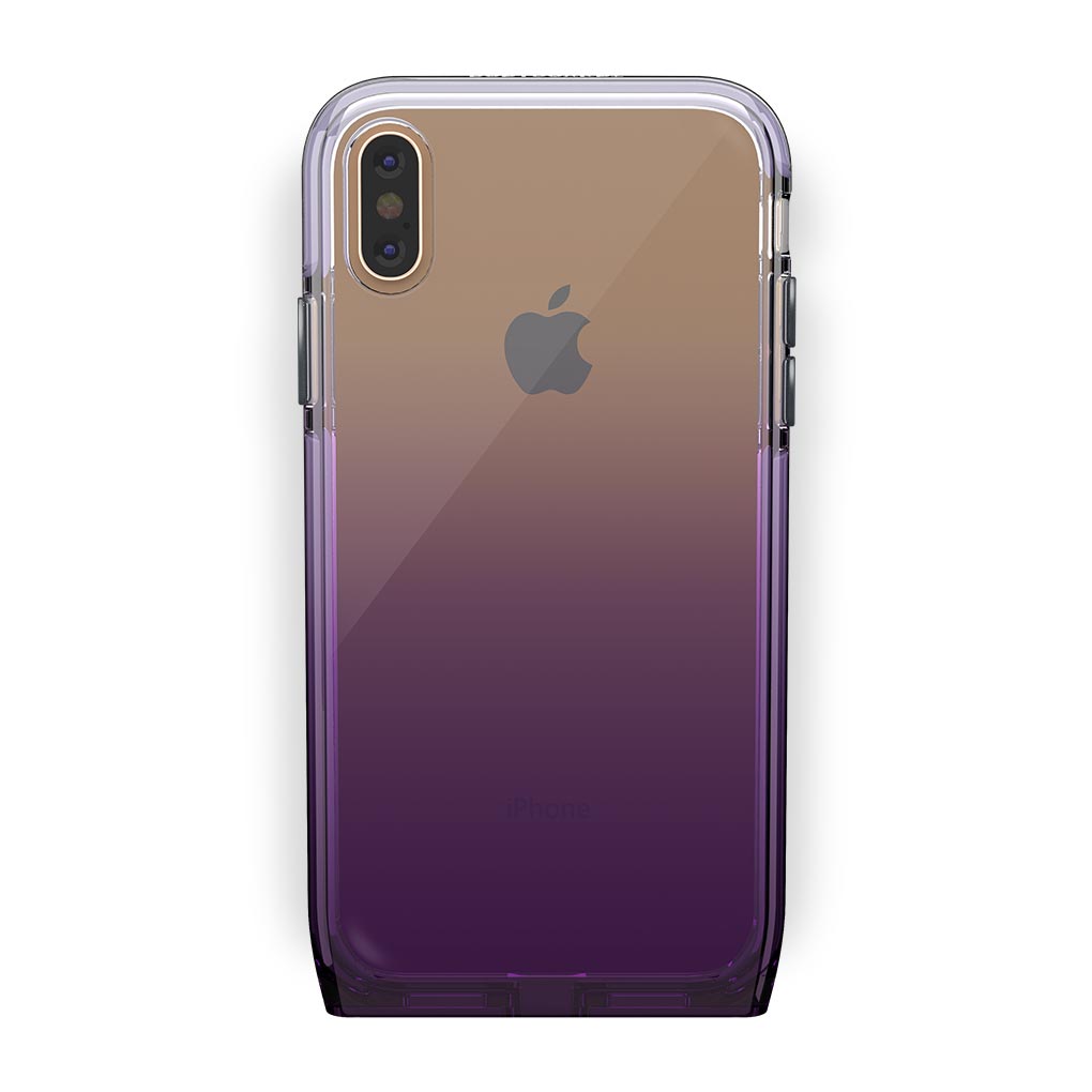iPhone Xs Max Gold with Harmony Amethyst Clear Case
