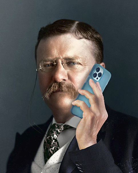 Teddy Roosevelt holding a Solitude Case