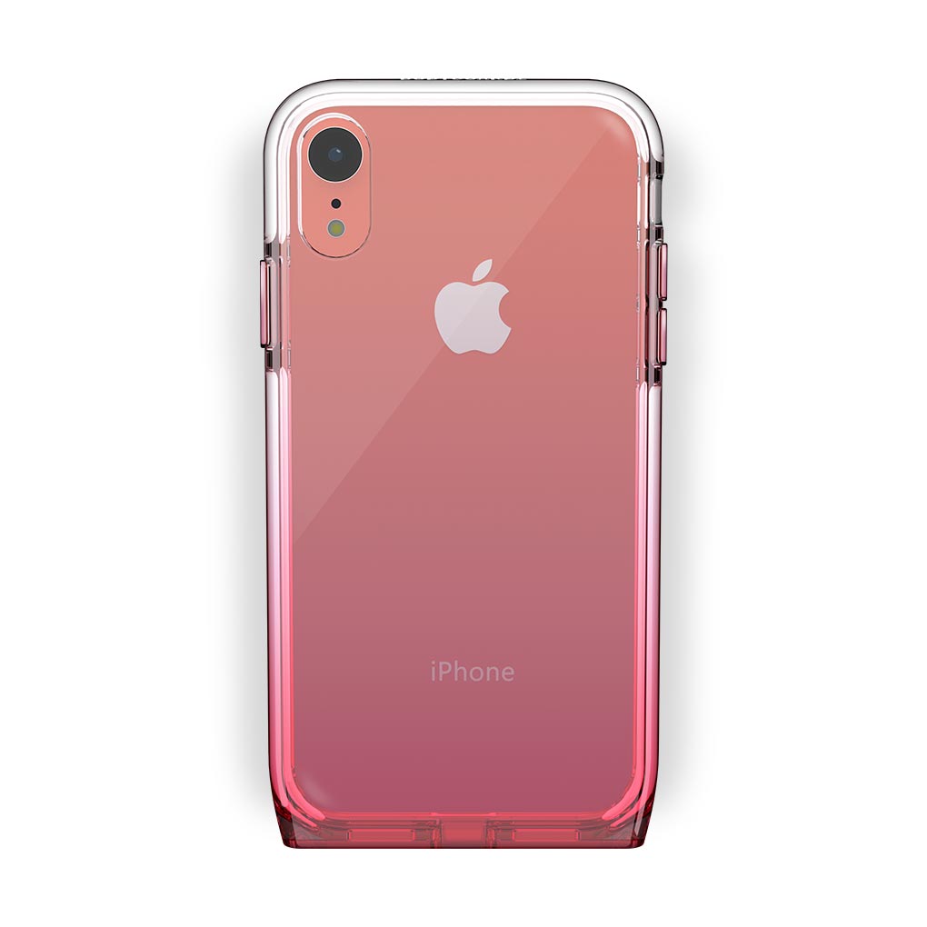 iPhone Xr Coral with Harmony Rose Quartz Clear Case