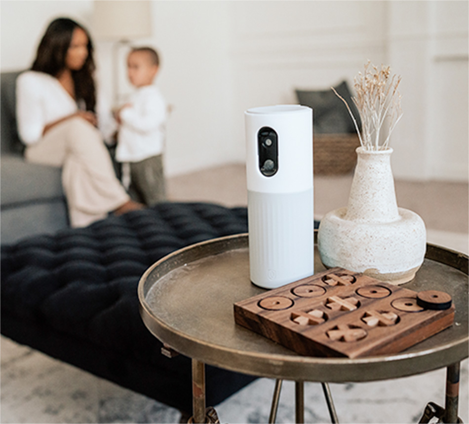 A mother and her child traversing the house at night using the 5-in-1's nightlight feature.